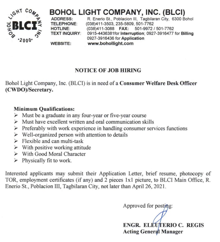 Notice of Job Hiring!