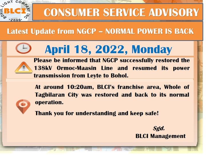 POWER RESTORATION UPDATES: