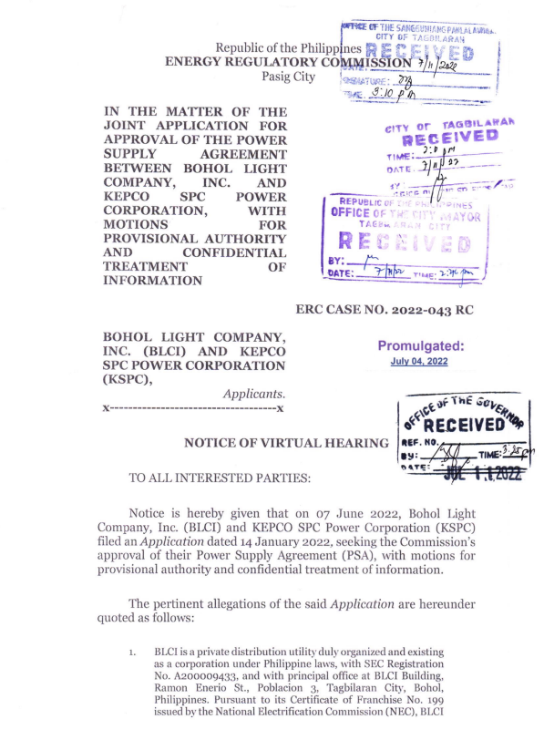 ERC Hearing – August 17, 2022