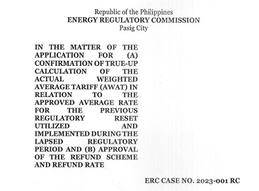 March 7, 2023- ERC Hearing