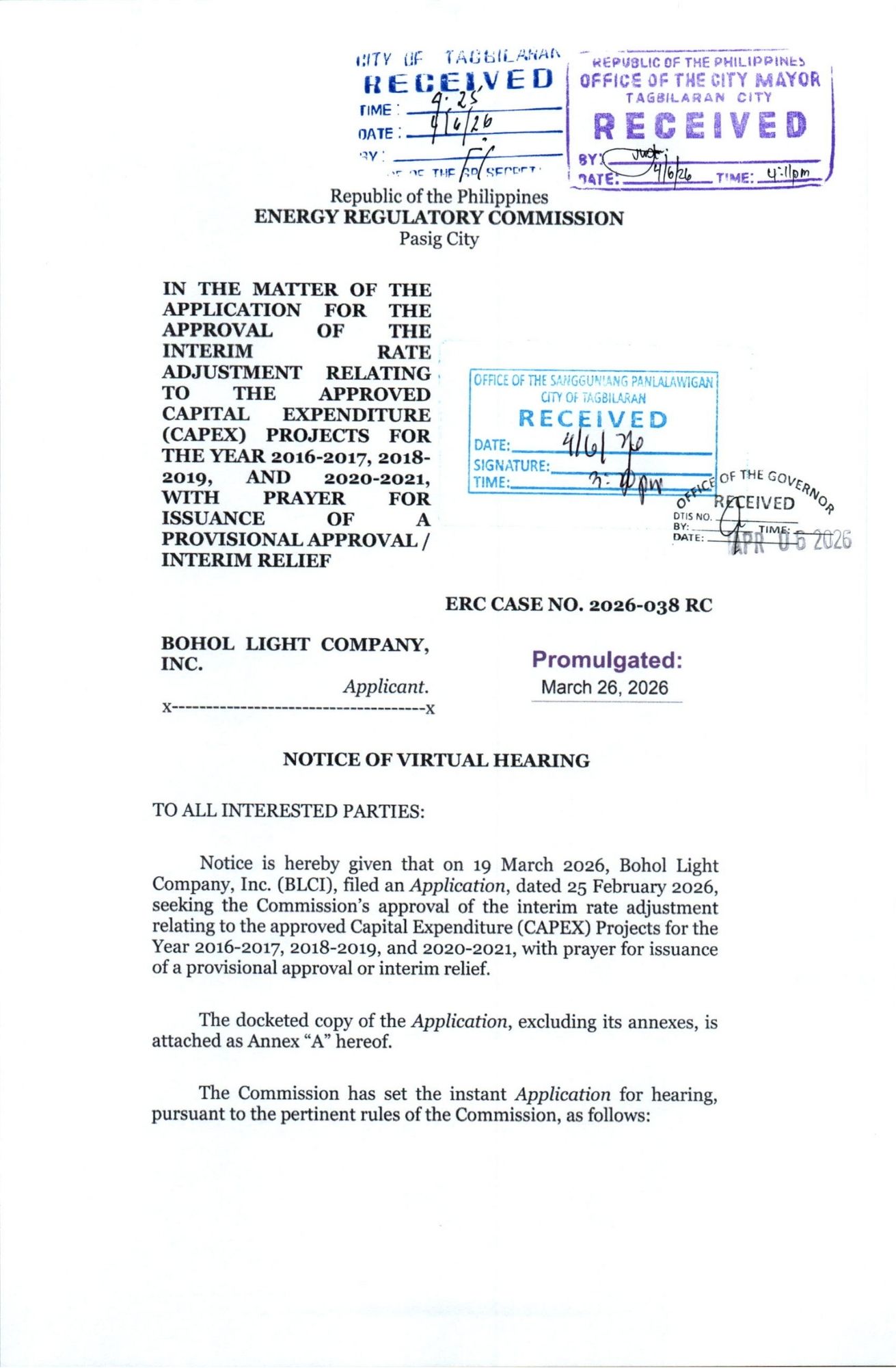 Notice of Virtual Hearing ERC Case No. 2026-038_RC